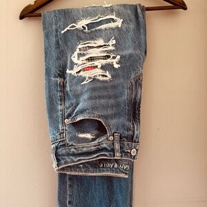 American Eagle Outfitters women’s Ripped Blue Skinny Jeans